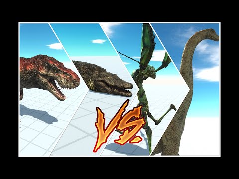 CARNIVORE DINO + REPTILES VS HERBIVORE DINO + GIANT INVERTEBRATES || Animal Revolt Battle Simulator
