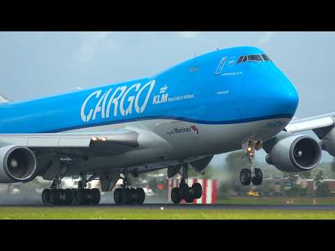 75 CLOSE-UP LANDINGS IN 45 MINUTES | Amsterdam Schiphol Airport Plane Spotting 🇳🇱 Winds up to 45 kts