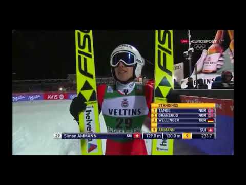Fantastic Anders Fannemel's win 0.1 point! Engelberg 16-12-2017