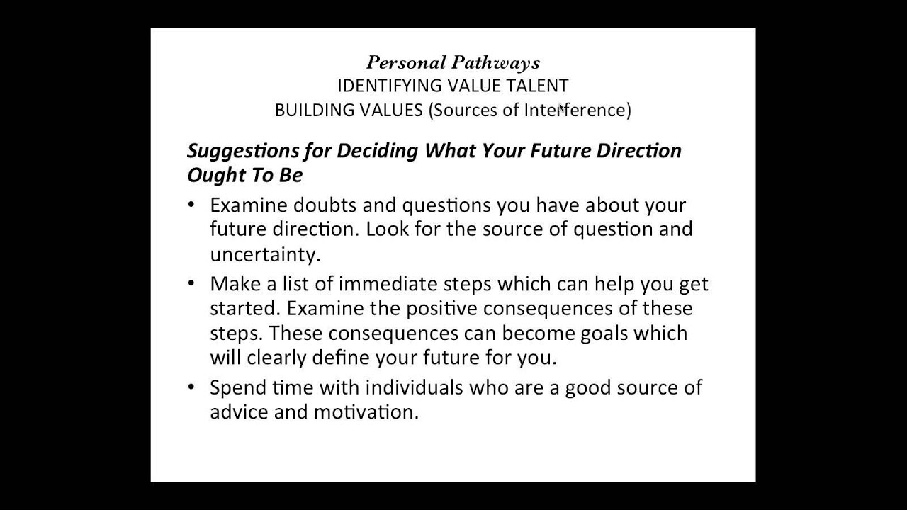 Values Based Assessment