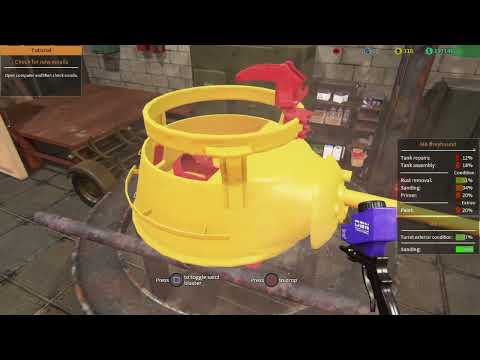 Fixing an M8 Grayhound: Tank Mechanic Simulator.