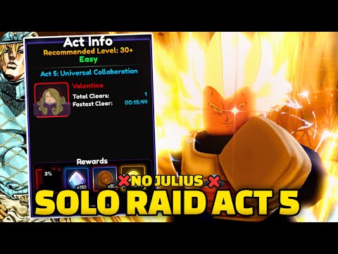 SOLO JOJO RAID ACT 5 without JULIUS | Anime Vanguards