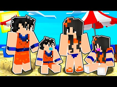 A FAMÍLIA DO HEYDAVI FEZ UMA FESTA NA PRAIA NO MINECRAFT ! (FAMÍLIA GOKU)