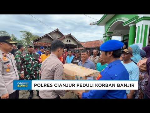 POLRES CIANJUR BERI BANTUAN KORBAN BANJIR DI AGRABINTA