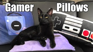 Gamer Pillows - Perfect for Game Rooms, Gifts & Kittens