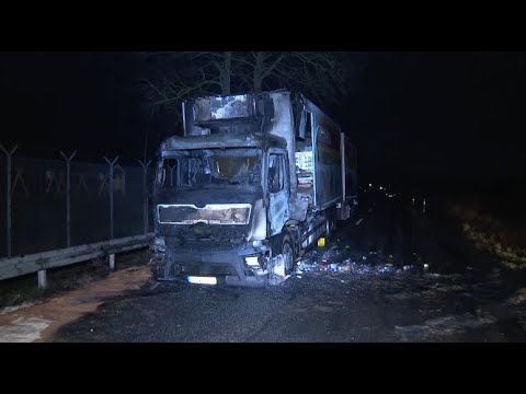 LKW  bei Güstrow in Brand: Fahrer unverletzt