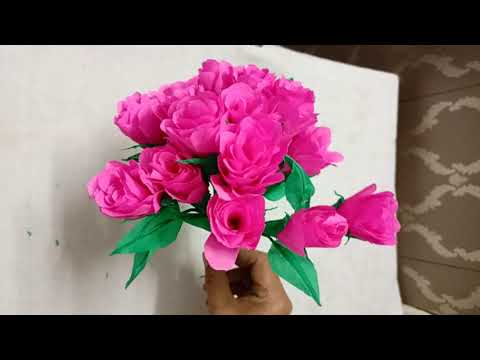 Crape Paper Flowers|Home Decor Ideas|Flowers Craft
