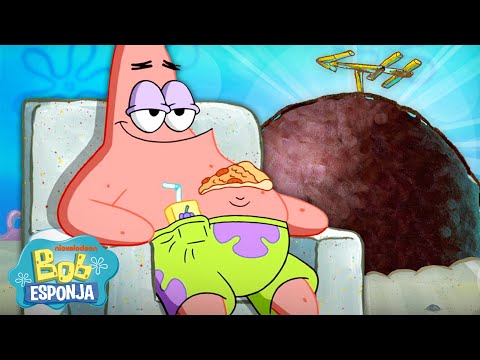 Bob Esponja | 38 MINUTOS Dentro da Pedra do Patrick 🏠 | Bob Esponja em Português