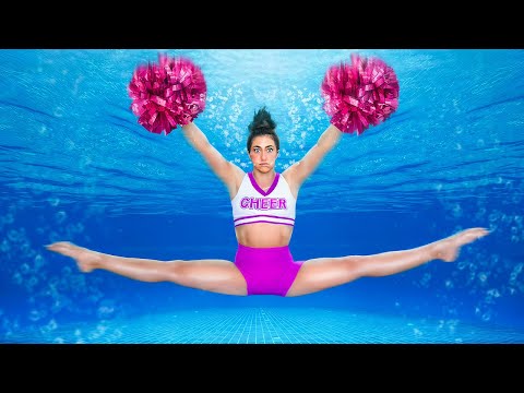 Underwater Cheerleading Challenge!