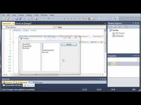 Visual Basic Tutorial 76 Preserve