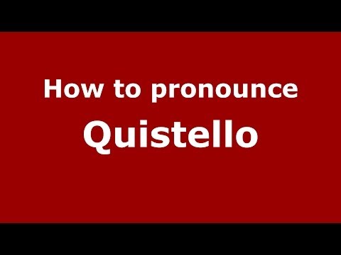 How to pronounce Quistello (Italian/Italy) - PronounceNames.com