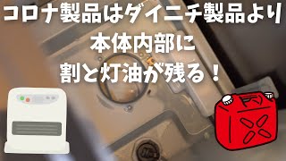 1分動画【コロナ製品よりダイニチ製品の方が片付けしやすい！】本体内部に灯油が残る！