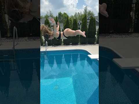 RUNNING AND HIGH JUMP DIVING into Clean Swimming Pool #shorts