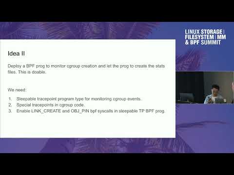 Extend cgroup stats collection and interface with BPF  - Hao
