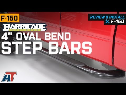 2004-2008 F150 Barricade 4\" Oval Bend Gloss Black Side Step Bars Review & Install