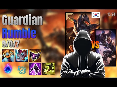 Guardian Top Rumble vs Quinn lol KR solo rank Full Game 15.24 | 가디언 럼블 vs 퀸