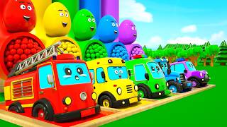 Magic colorful cars &amp; Surprise eggs | Colorful balls + More | 🌈Learn Colors for Kids | Kids Songs