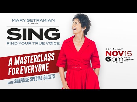SING in NYC on 11/15 with Master Voice Teacher to the Stars, Mary Setrakian!