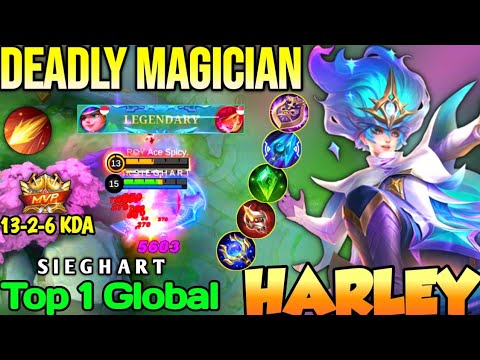 HARLEY BEST BUILD IN 2022 | TOP GLOBAL 1 HARLEY S I E G H A R T - MOBILE LEGENDS