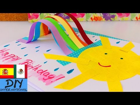 Tarjeta con arcoiris en 3D | Rainbow card | Idea fácil
