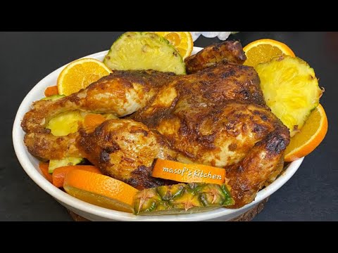 How To Make Spatchcock Chicken With Pineapple And Habanero Pepper Glaze//@MasofsKitchen