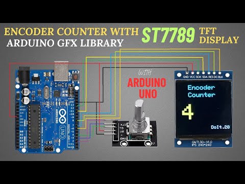 Arduino KY-040 Rotary Encoder Counter on 1.3" ST7789 TFT Display | Simple Counter with Reset