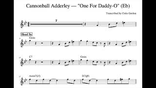 Cannonball Adderley — "One For Daddy-O" (Somethin' Else, 1958) Eb Alto Sax Transcription