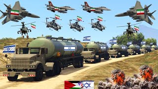 Israeli Army Oil Supply Convoy Destroyed by Irani Fighter Jets, War Helicopters in Jerusalem - GTA 5