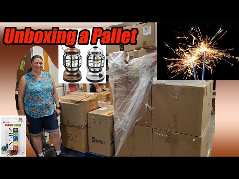 Unboxing a pallet with a variety of different items and multiple suppliers