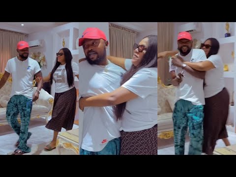 MOMENT ACTRESS TOYIN ABRAHAM DRAGS HER HUSBAND KOLAWOLE AJEYEMI TO CELEBRATE VALENTINES WITH HER