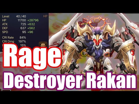 The Power Destroyer Rage Rakan,  Too dangerous CRDMG 197%😵😵😵【Summoners War RTA】