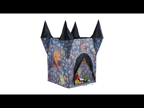 Tente de jeu enfants Château hanté Noir - Gris - Orange - Matière plastique - Textile - 110 x 132 x 110 cm