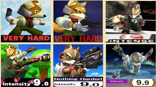 All Super Smash Bros. Classic Modes (64 to Ultimate) with Fox (Hardest Difficulty)