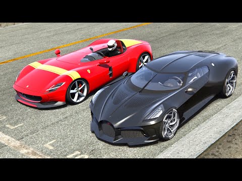 Bugatti La Voiture Noire vs Ferrari Monza SP2 - Old Monza