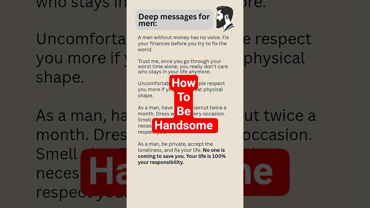 How to be Handsome #quotes #lifequotes #success #englishquotes #handsome #viral #motivation #foryou