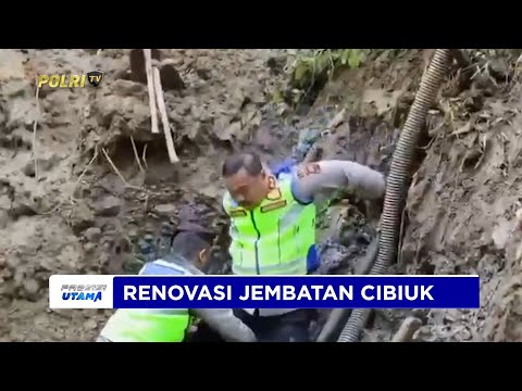 AKSI SIGAP DAN HUMANIS KAPOLRES BREBES TURUN KE LUMPUR PIMPIN RENOVASI JEMBATAN CIBIUK