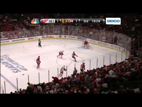 Henrik Zetterberg sweet pass goal 1-1 May 29 2013 Detroit Red Wings vs Chicago Blackhawk