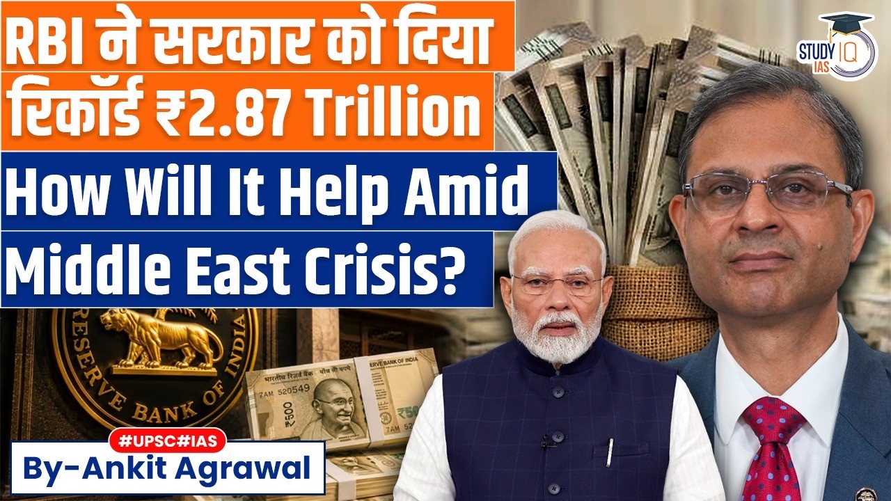 RBI declares record Rs 2.87 lakh crore dividend to govt | Ankit Agrawal Study IQ