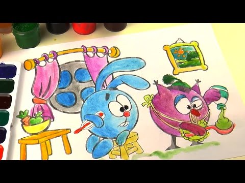 Смешарики Раскраска Мультика Kikoriki Coloring Drawing Amination Smeshariki para Colorear