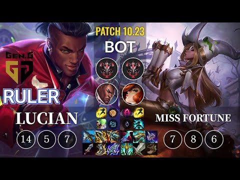 GEN Ruler Lucian vs Miss Fortune Bot - KR Patch 10.23