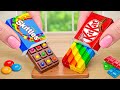 RAINBOW Skittles Vs RAINBOW KitKat Satisfying Mini Cake Challenge ASMR Dessert