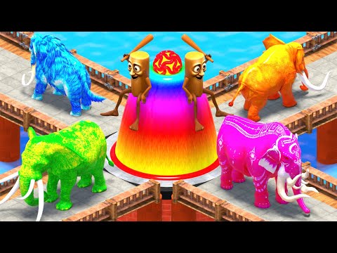 ANIMAL RACE Elephant, Tung Tung, Tiger, Camel, T rex, Horse, COW Planet Zoo Race Animal Running Race