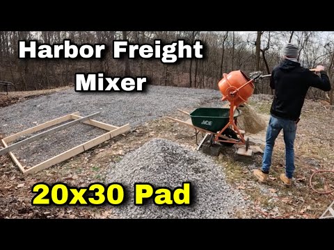 One Man Pours Concrete Pad