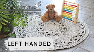 LEFT HANDED:HOW TO CROCHET AN EASY AREA RUG, Bulky Cotton Rug