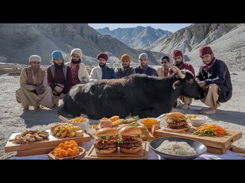 HARDEST WORKING STREET FOOD VENDORS IN HUNZA, PAKISTAN | NONSTOP STREET FOOD COOKING YAK MEAT