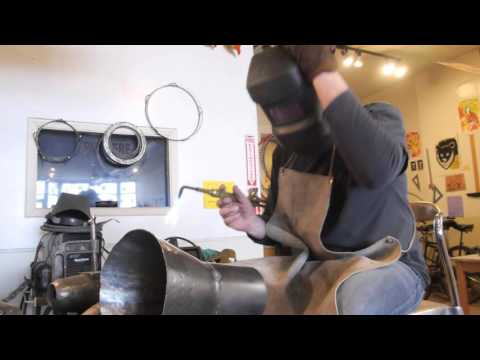 Quentin makes a drum