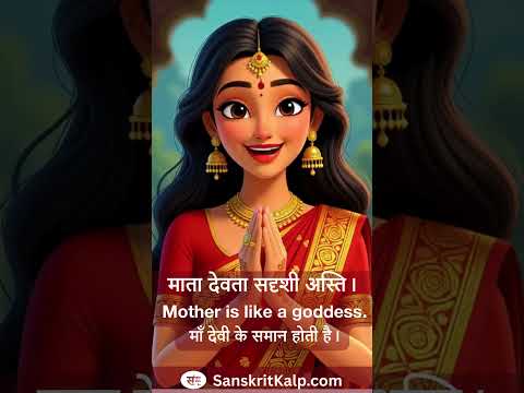 Learn Sanskrit Sentence:  Mother is like a goddess. | माता देवता सदृशी अस्ति।