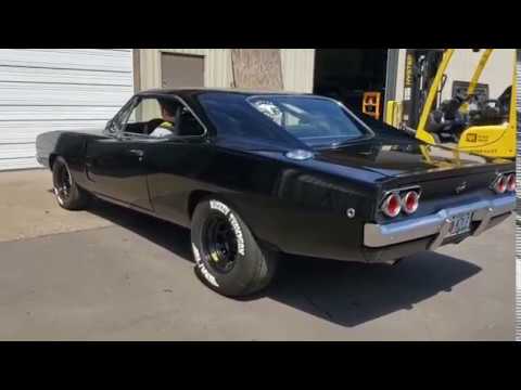 Metalworks Black 1968 Dodge Charger project. Mopar muscle car.