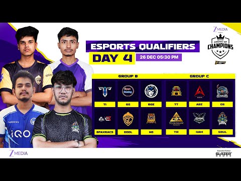 ZeeMedia Arena of Champions | Esports Qualifiers Day 4 | Group BxC #ngpros #godlike #s8ul #teamelite