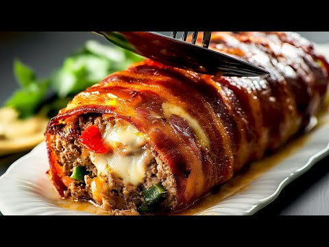 The most delicious meatloaf with bacon. Try making it like this. Quick and delicious recipe